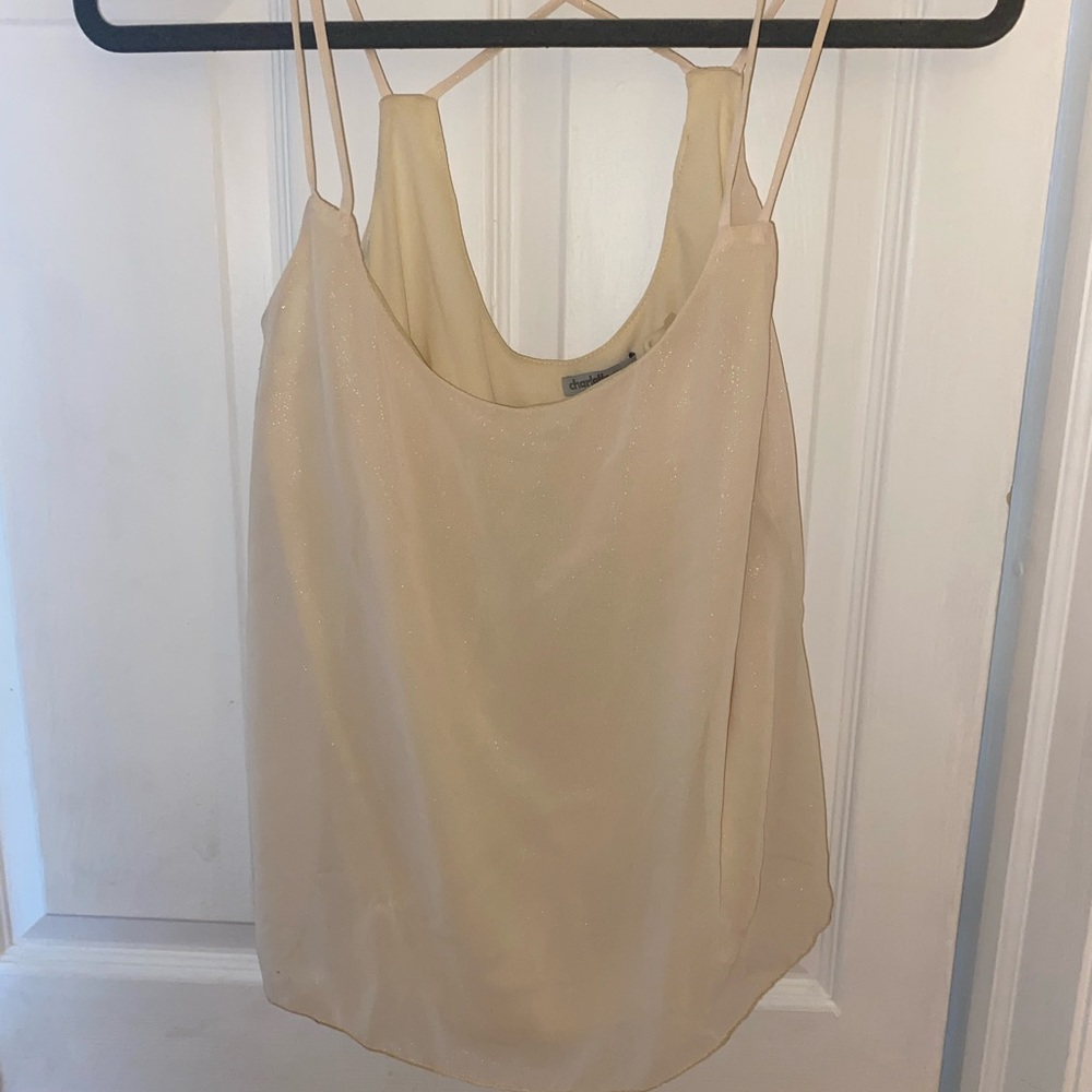 White shiny tank top